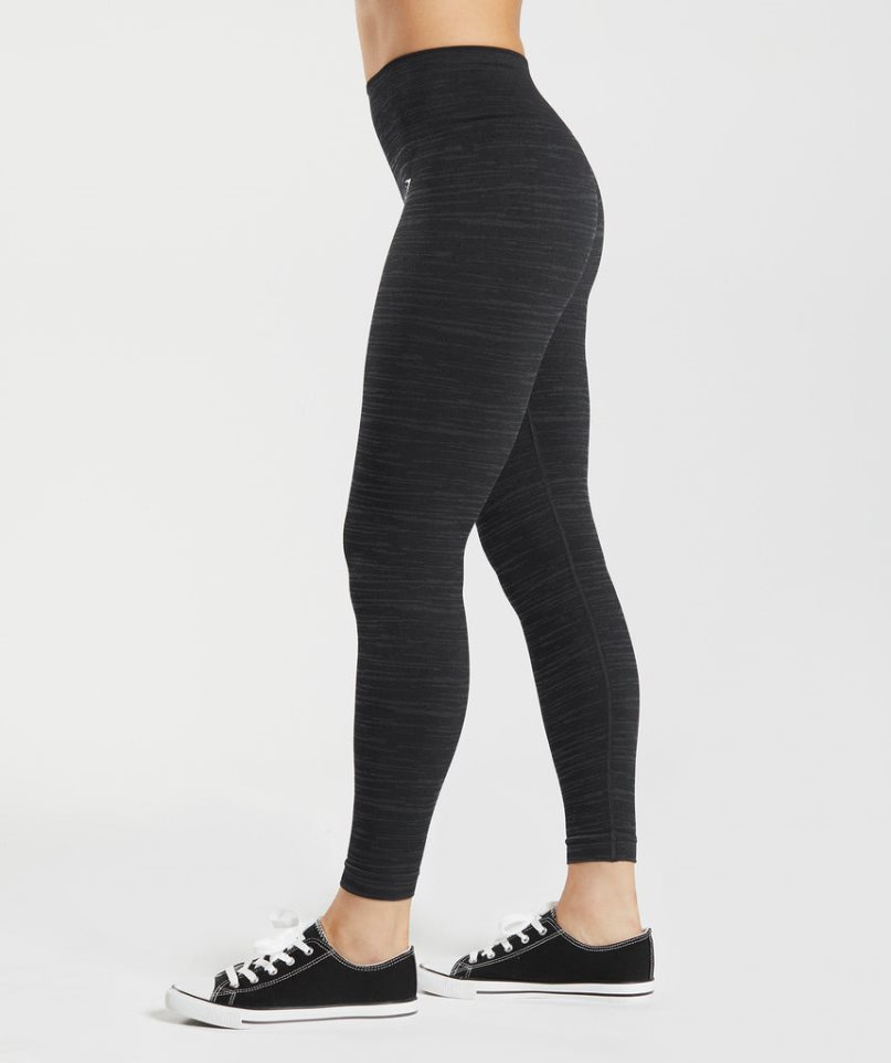 Women's Gymshark Adapt Marl Seamless Leggings Black | NZ 3ENTSM